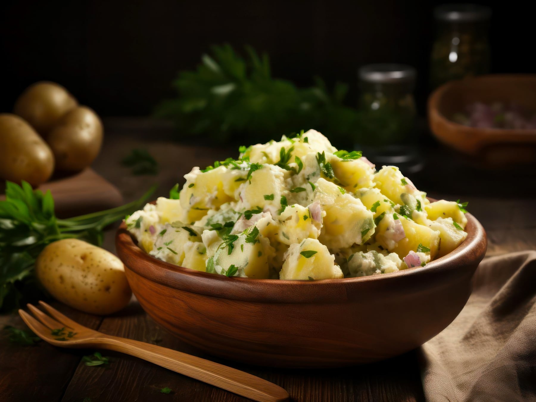 El truco está en la piel: la cocina de una ensalada de papa que aguanta la cuchara y se luce en la mesa